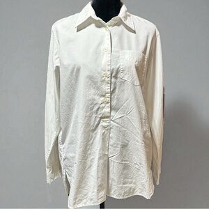 Ralph Lauren Green Label White Cotton Collared Shirt Women’s XL Classic Fit